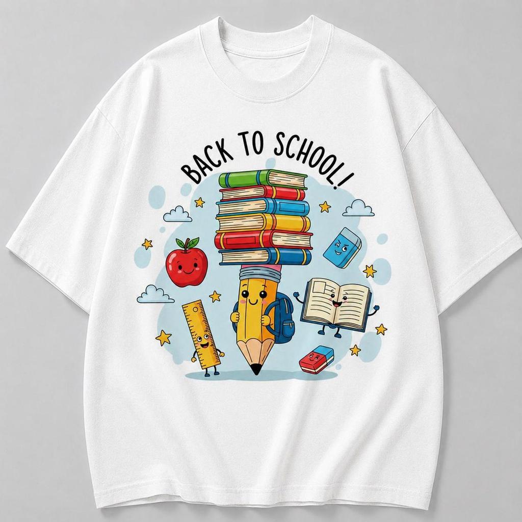 Back to School Teacher Shirt, Cute School Supplies Tee, Book Pencil Apple Shirt, Elementary Teacher Gift, Classroom Teacher Top