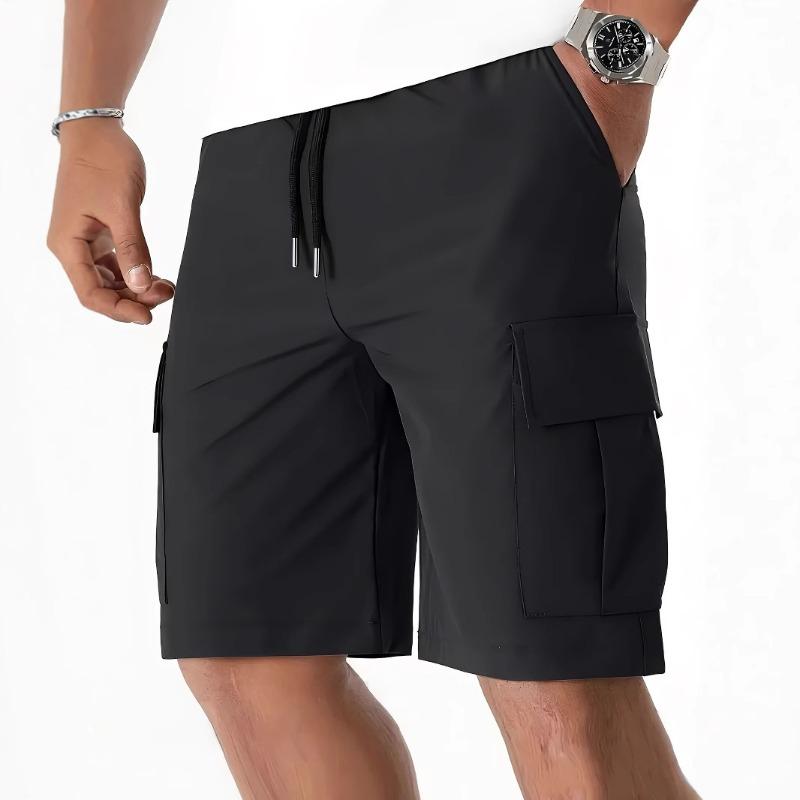 Men s Summer Utility Cargo Shorts Elastic Waist Drawstring Tactical Short Pants S