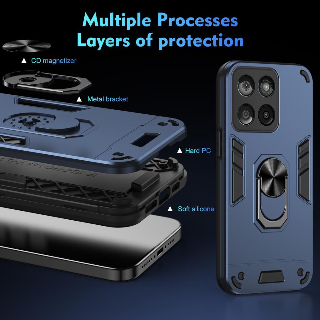 For Motorola Moto Edge 60 Pro Fusion Magnetic Ring Stand Funda For Moto G86 G56 G15 G05 G85 G75 G05 G35 G34 G55 Armor Case Cover