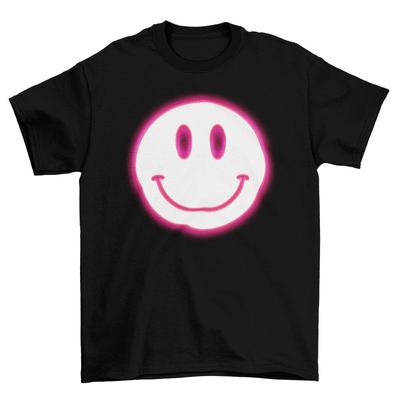 Damen MODE Happy Face T-Shirt Old School Rave Musik Acid Pop 90er Party T-Shirt