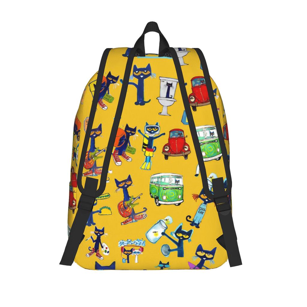 Pete the Cat Casual Backpack Gift Student Business Kitten Daypack for Men Women Laptop Shoulder Bag