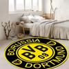 Tappeto Rotondo con Stampa dello Stemma del Club BVB 09 Dortmund Tappetino Antiscivolo Decorazione per la Casa per Tifosi di Calcio per Stanza dei Giochi