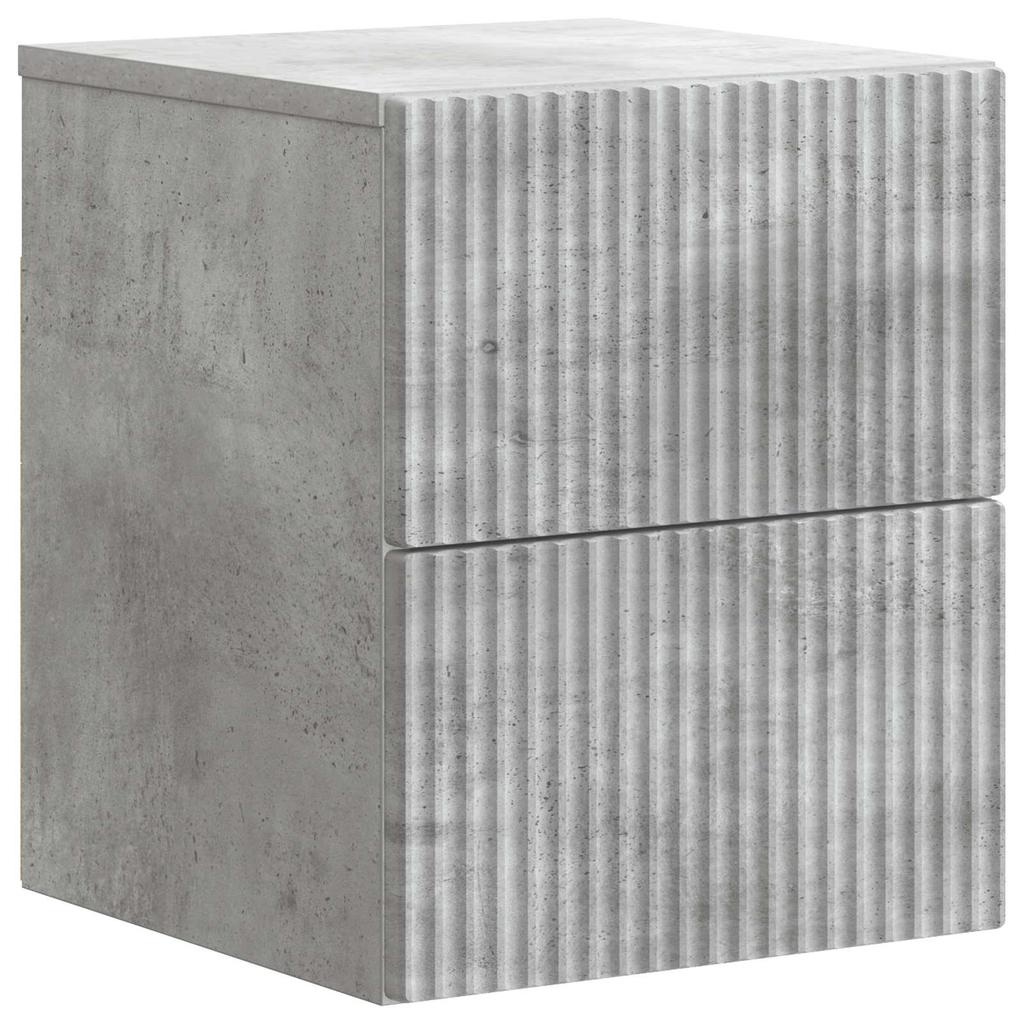 Wall Mounted Nightstand 2 pcs Concrete Grey 33 x 34.5 x 40 cm
