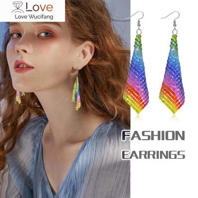 Vnox Chic Rainbow Color Lgbtq Pride Earrings For Women Jewelry ,Fashion Metal Dangle Earring Gifts