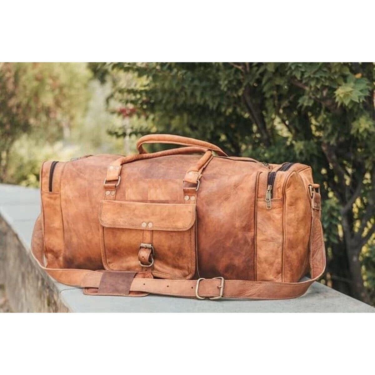 

Дорожная сумка из козьей кожи, спортивная, багажная, даффл, для выходных, на ночь, винтажная 34 x 12 x 12 in