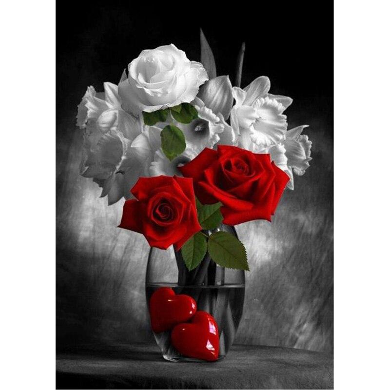 5D DIY Diamond Painting Orchid Scenery Flower Pictures Diamond Embroidery Full Round Rhinestones Crafts Home Decor Gift