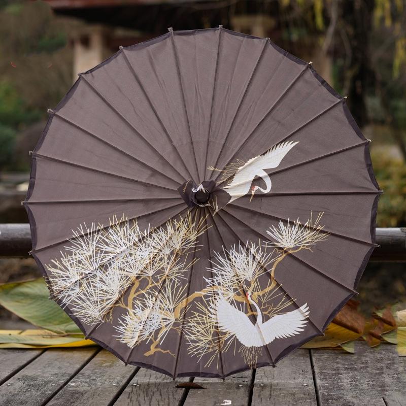 Ancient Lotus Flower Umbrella for Women Hanfu Antique Oil Paper Umbrella Photography Props Dance Performance Parasol