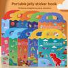 6 Styles Reusable Sticker Activity Pad,Stickers with Scene Backgrounds Educational Learning Travel Stickers Book  Birthday Gifts