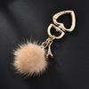 Mink Fur Love Keychain Elegant Fur Small Pendant Fur Ball Alloy Love Keychain