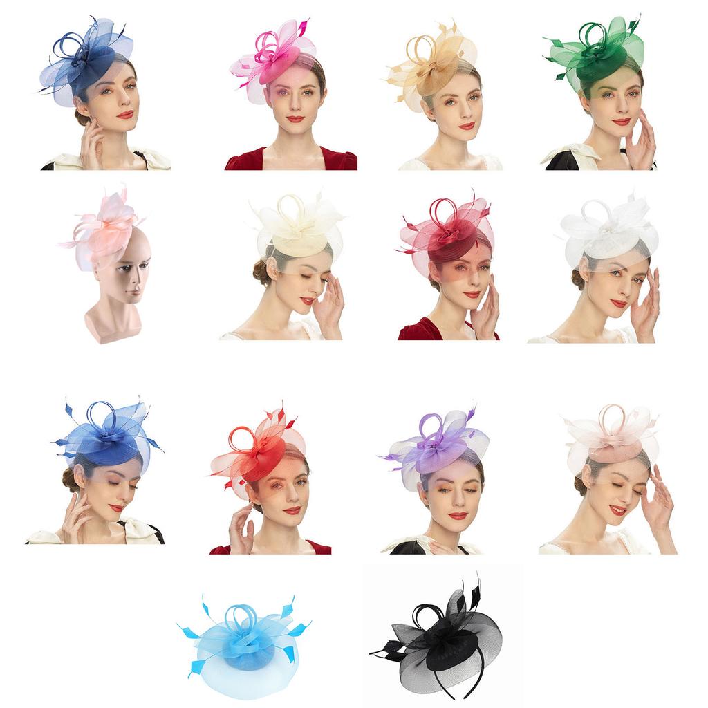 Elegant Fascinator Hat Headbands Funny Girl Hat Headgear Lovely Hairpiece for Wedding Party