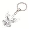 Filigree Angel Pendant Keychain Religious Spiritual Key Holder 30mm Ring