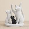 Yousheng Cute Cat Family Figurine, 3D Printed Cat Parents And Kitten Sculpture, Modern Tabletop Cat Ornament, Gift for Cat Lovers