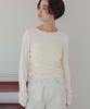 Titibait Long Sleeve Shirred Top Free Ivory Women's AFXP4259, Size,