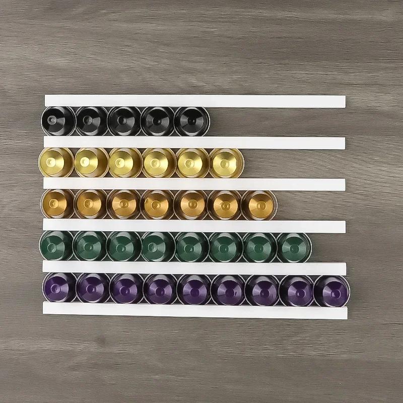DIY Universal Coffee Capsule Holder,Nespresso Vertuo Capsule Organizer,6 Pcs/Set Cafe Pods Storage for Dolce Gusto with Adhesive