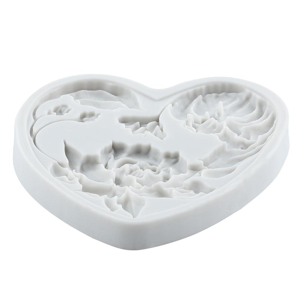 Heart Silicone Molds Love Heart Rose Flower Fondant Mold Relief Flower Mold Cake Decorating Tools Cupcake Topper Candy Chocolate Gumpaste Mold