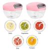 500/900ml Large Capacity Garlic Chopper with Rope Manual Easy Pull Clear Multipurpose 3/5 Blades Onion Ginger Garlic Grinder for Restaurant