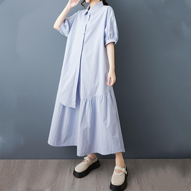 Short Sleeve Plus Size Cotton Vintage New In Dresses for Women Casual Loose Long Summer Dress
