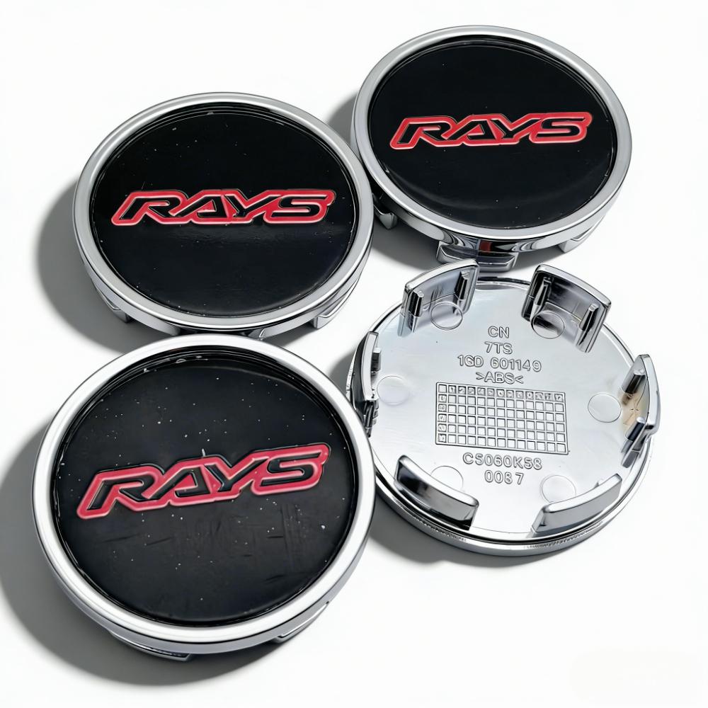 4 szt. Emblemat z logo Rays Racing Nakładki na środek kół samochodowych 58 MM Klipsy 58 MM Obręcz Nakładki na piasty Osłona przeciwpyłowa Koła Nakładka na piastę Wymiana Akcesoria samochodowe