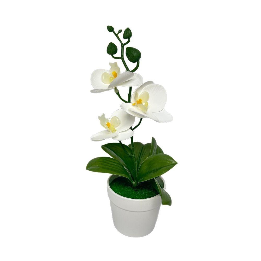 Creative 26cm Simulated Butterfly Orchid DIY Gifts Artificial Orchid Bonsai Faux Flowers for Outdoor Indoor Office