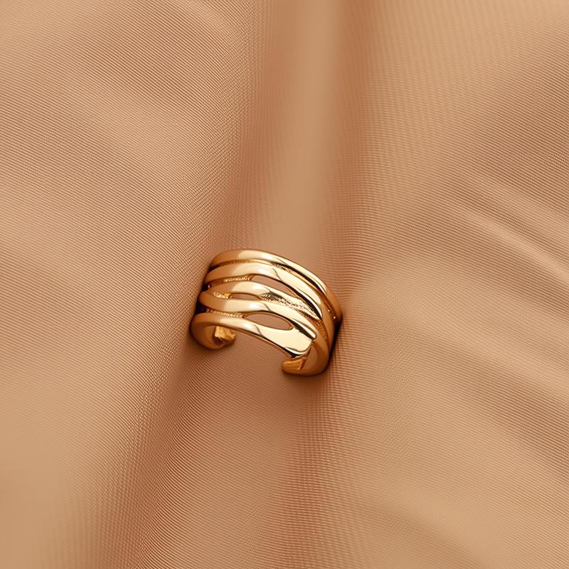 Alloy Minimalist Multi-layer Open Ring - Retro Fashion Design