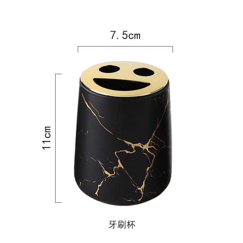 Matte Gold Ceramics Bathroom Set Decor Soap Dispenser Toothbrush Holder cup Soap Dish tray Mouthwash Cup bathroom Washing Set