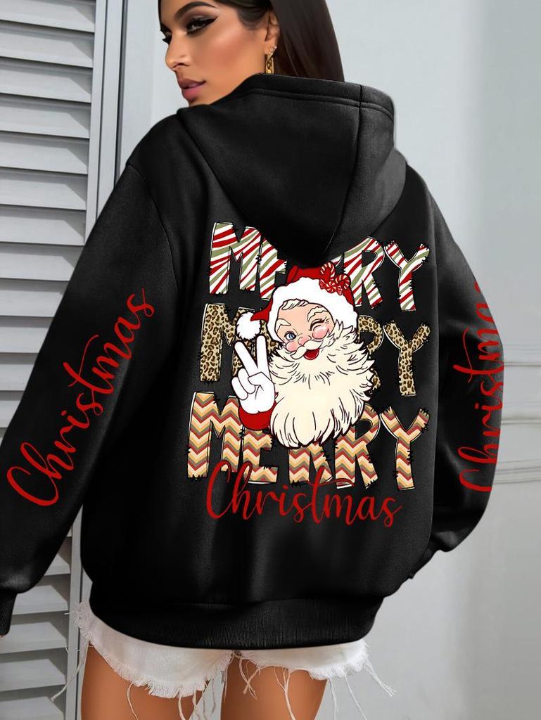 Women's Hip Hop Streetwear Santa Claus Hoodie – Autumn Style
