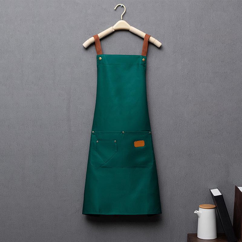 

Custom Waterproof Canvas Apron for Coffee & Milk Tea Shops, Home Kitchen Use зелёный