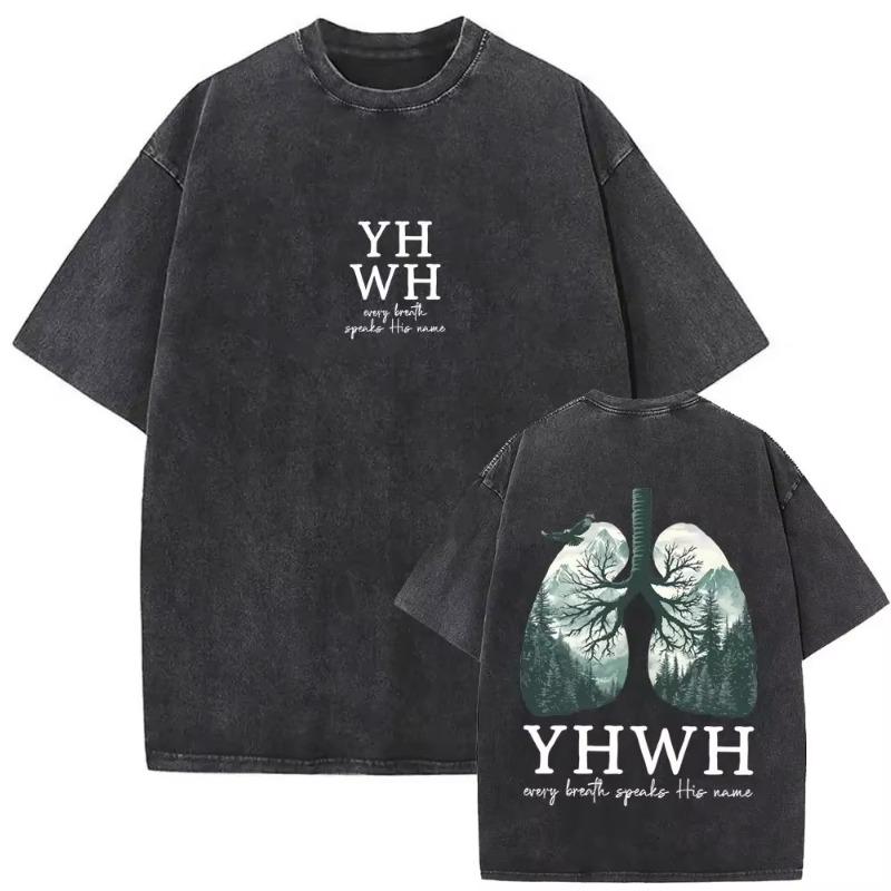 Vintage Washed T Shirts The Fruit of The Spirit Christian Jesus WoMen Women Casual Cotton Retro Short Sleeve T-shirts Streetwear