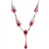 Color Gold Inlaid Redstone Water Drop Plated Rose Gold Necklace Women'S Exquisite Purple Gold Collarbone Chain