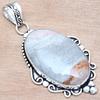 Pendant Polygram Jasper Gemstone Handmade Mother's Day Silver Jewelry 2.5"