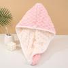 Quick-Drying Dry Head Hair Towel Towel Bath Hats with Button Microfiber Hair Drying Cap  Women