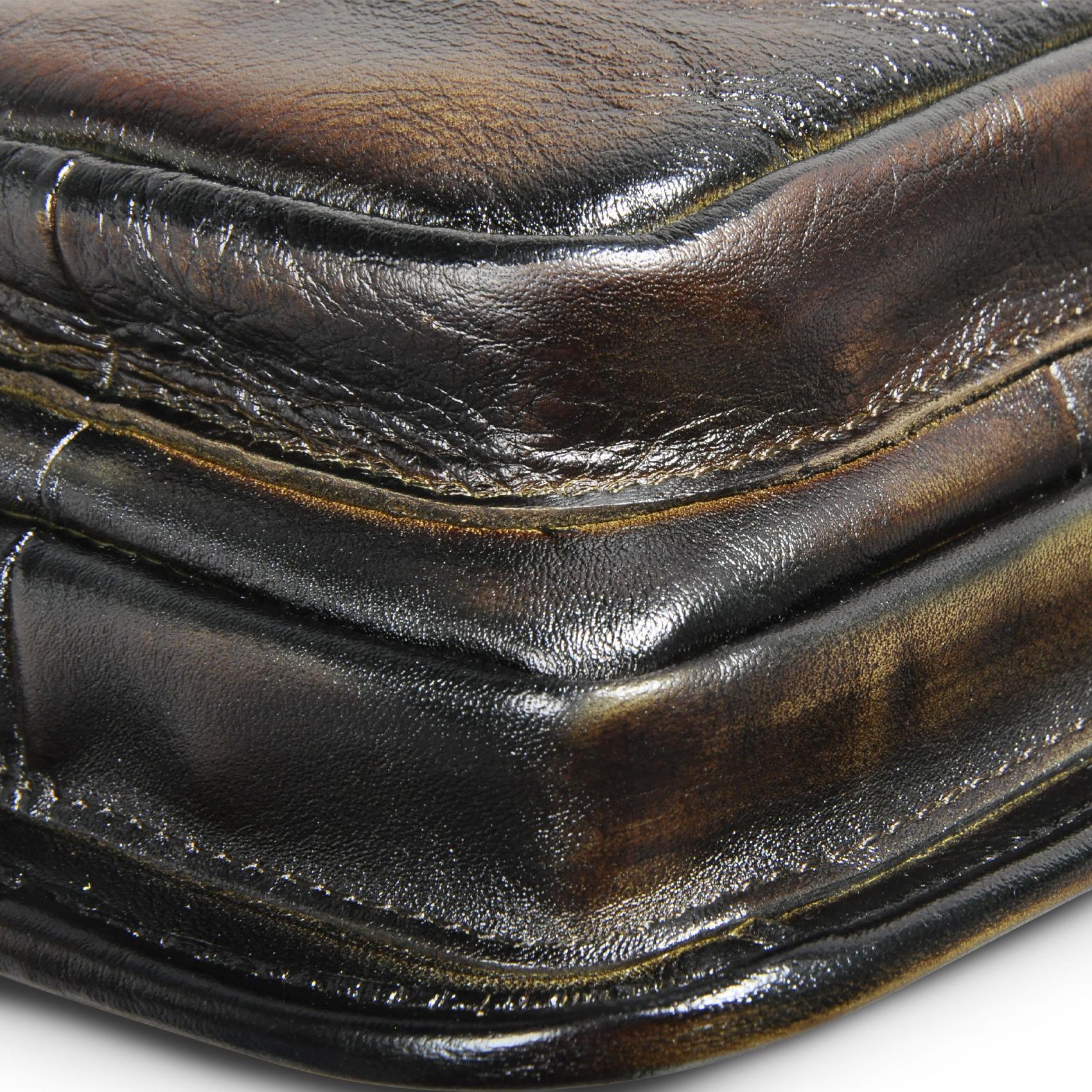 Мужская повседневная сумка через плечо из натуральной кожи — фото 9