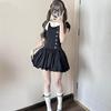 Thousand Gold Wind Bow Polka Dot Dress Women's Summer Retro Small Man Waist and Thin Temperament Fluffy Short Skirt