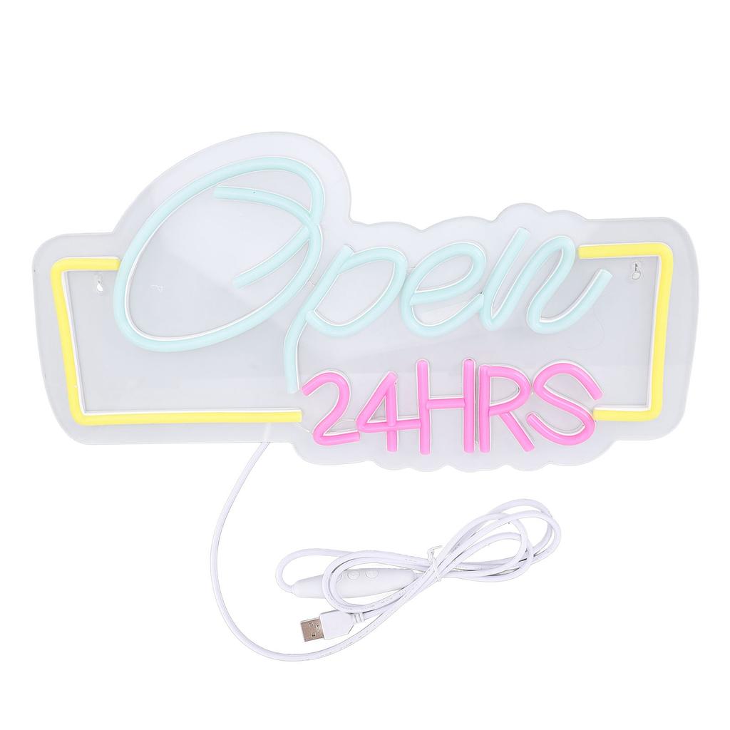 24 Stunden geöffnet Neonschild Einstellbare Helligkeit USB-betrieben LED-Neon Open Schild für Bar Pub Club Geschäft