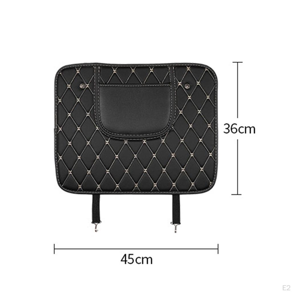 PU Leather Seat Anti Kick Mats Universal with Storage Bag Holder Waterproof for Truck