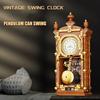 Non-Toxic 751Pcs Vintage Swing Clock Building Block Toys Set 3D Puzzle Model With Alarm Function Creative Desk Decor Christmas Gifts