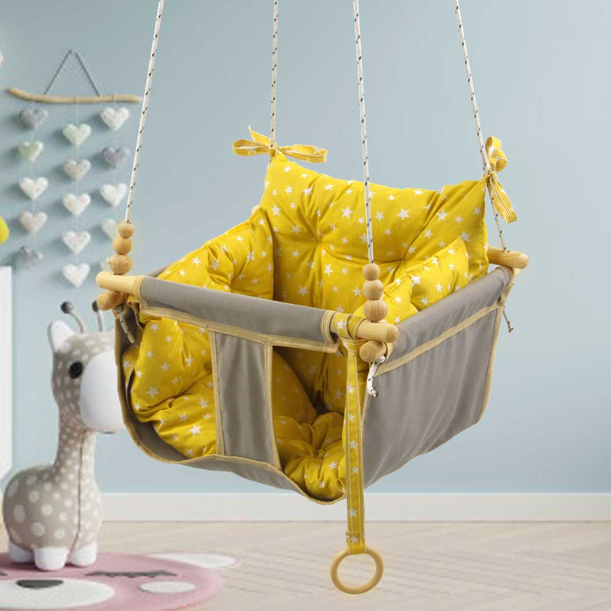 

Серый Bundera Wag Качели Детские Деревянные Качели Детский Гамак В Саду Вторник