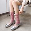 Knit Winter Warm Leg Warmers Long Socks Boot Cuffs Ribbed Leggings Stockings Bowknot Knee Warmers Sleeve