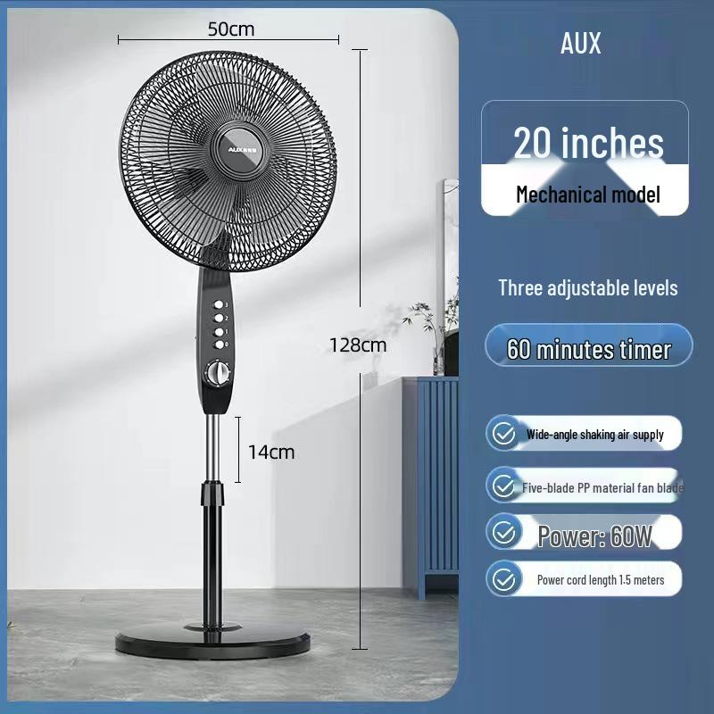 Remote Controlled Quiet Oscillating Floor Fan for Home or Office