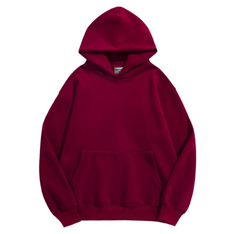 Men's Heavyweight Velvet Crewneck Sweatshirt - Thick Lambswool-Style, Loose Fit, Solid Color, Unisex, 500g.