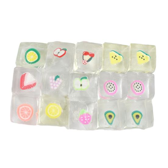 

15Pcs Fruit Ice Cube Squeeze Toy Stress Relief Clear Cube Sensory Toy Soft Stretchy Transparent Cube Hand Relaxation Toy Party Favors 15pcs