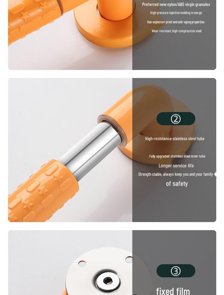 L-Shaped 135° Non-Slip Safety Handrail for Bathrooms and Corridors