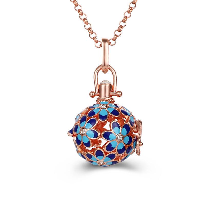 Popular Multi Styles Hollow Vintage Necklace Jewelry Music Ball Pregnancy Bell Necklace Aroma Essential Oil Locket Pendant