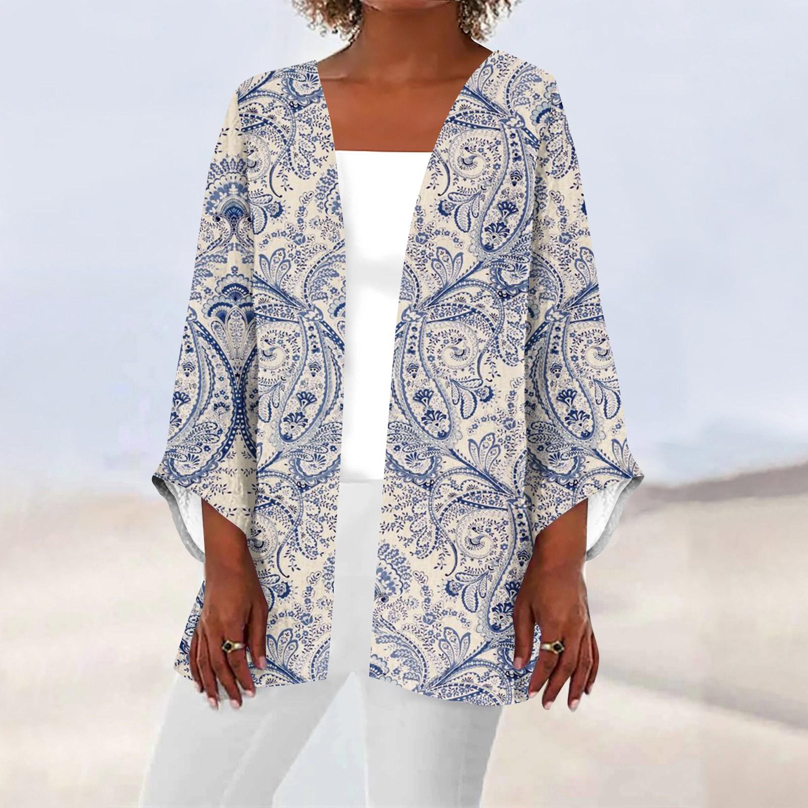 

Женская повседневная модная легкая куртка средней длины с принтом, кардиган XL фиолетовый