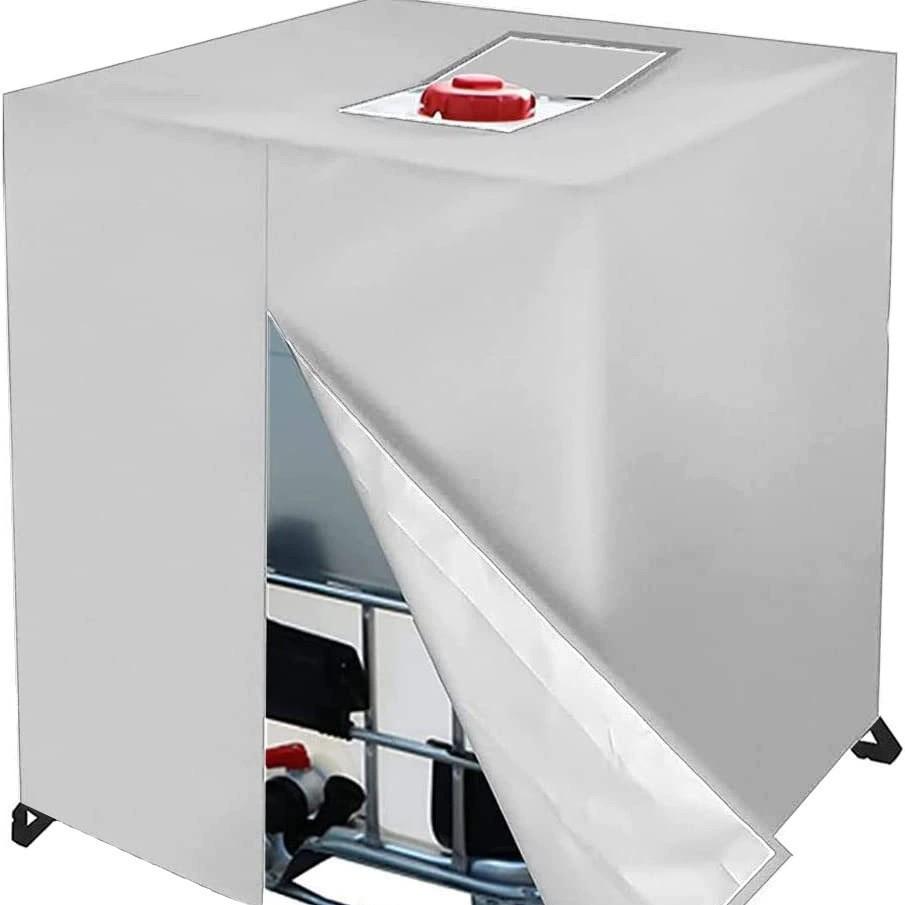 IBC Tote Cover for 1000L Rain Barrel 275 Gallon IBC Container Outdoor Tank, 210D Waterproof Protective Cover for Water Barrel