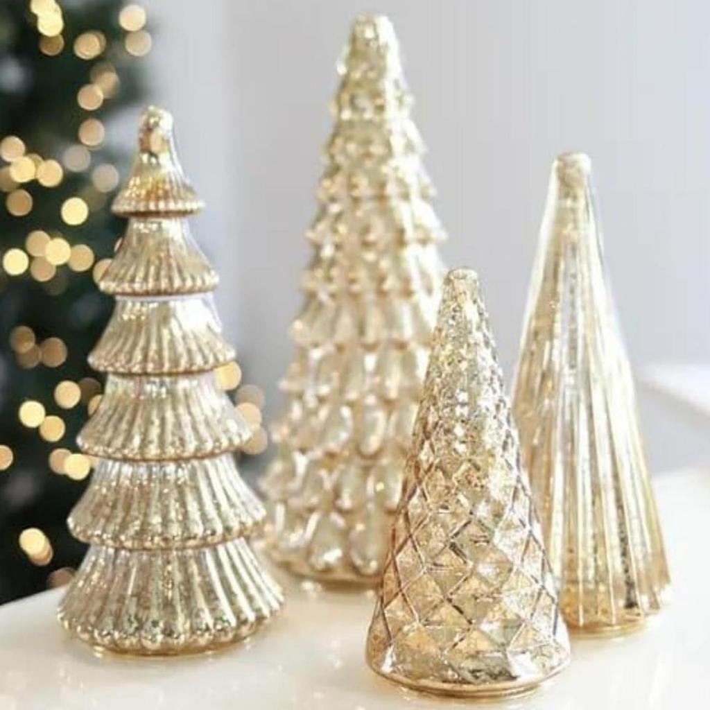 Lighted Christmas Tree 5 Pcs Acrylic LED Small Artificial Xmas Tree Home Fireplace Bedroom Living Room Decorations Party Favors