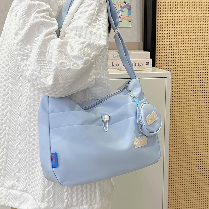 

Two-piece set, shoulder bag, messenger bag, student simple solid color commuter bag, simple child and mother bag tide синий