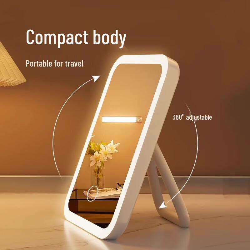SPACEXPERT LED Lighted Foldable Portable Makeup Mirror