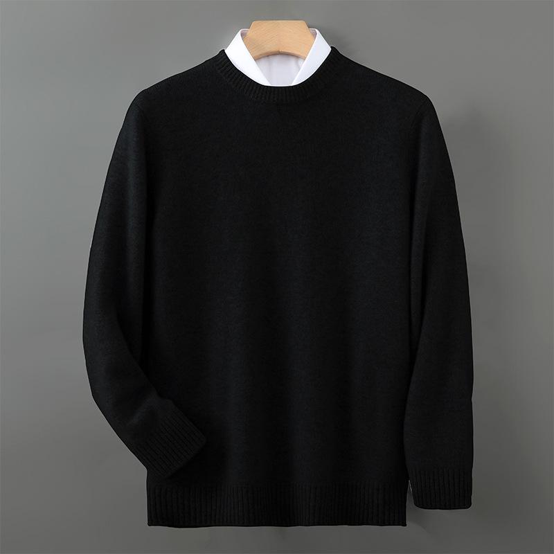 

2025 Men s Wool Sweater: Round Neck, Thick, High-End Knit, Loose & Comfortable Base Layer for Autumn/Winter. XL