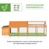 Chicken Coop Free-Range Enclosure 2.4 X 1.125 X 0.76 M with Lock, Fir Wood, with Door, Hinged Roof, Outdoor Poultry Coop, 4-8 Chickens, Orange